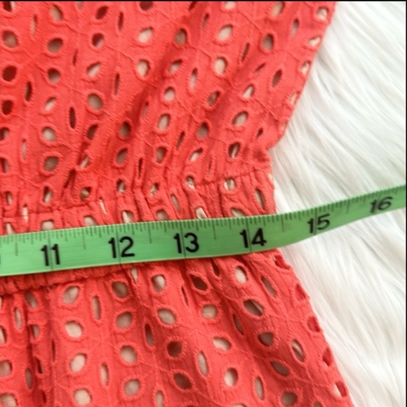PETER SOM | Midi Eyelet Dress | Coral | Size 8 - Picture 12 of 14
